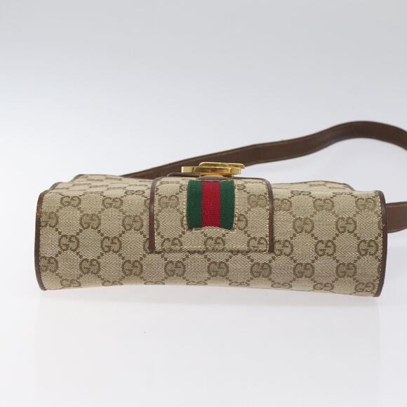 GUCCI GG Canvas Shoulder Bag Beige Gold - Picture 10 of 16
